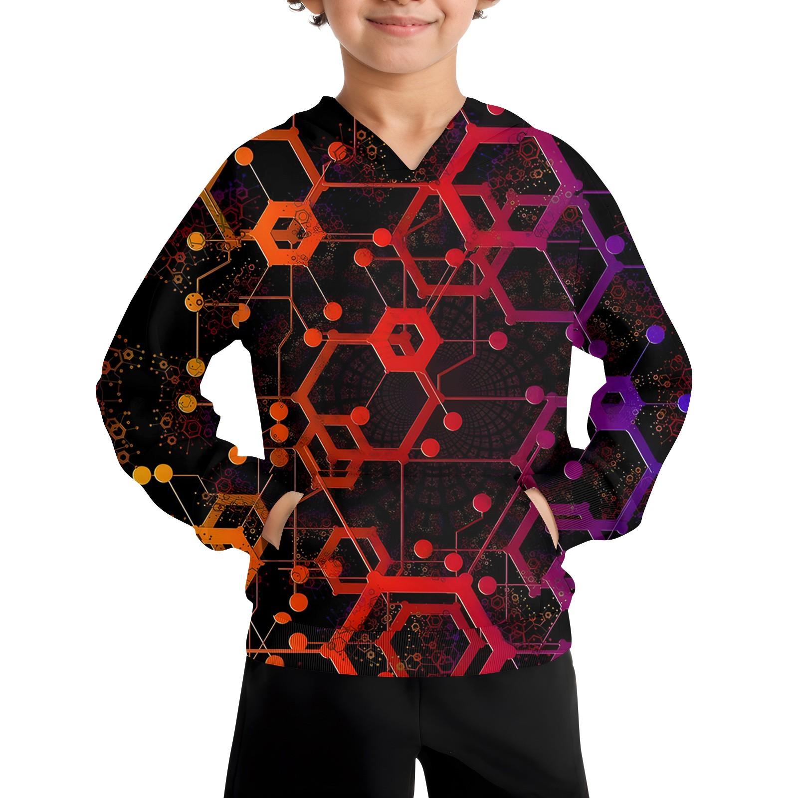 

Повседневная модная толстовка с длинным рукавом и капюшоном с карманом для мальчиков 120 шафрановый