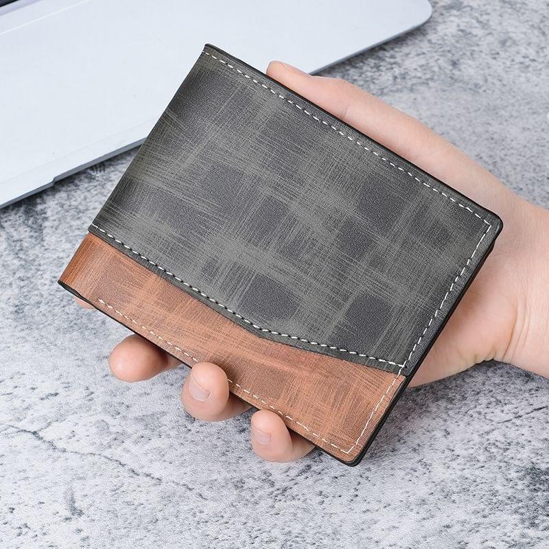 Men’s Vintage Leather Wallet Bifold Short Wallet with ID Window Multi Card Holder Cash Pocket Slim Business Wallet