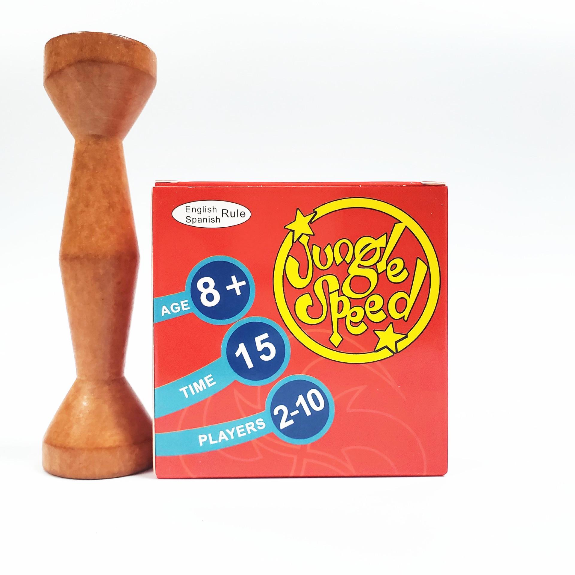 Двуязычная испано-английская игра «Джунгли»: 80 Карточек и Деревянная Палочка