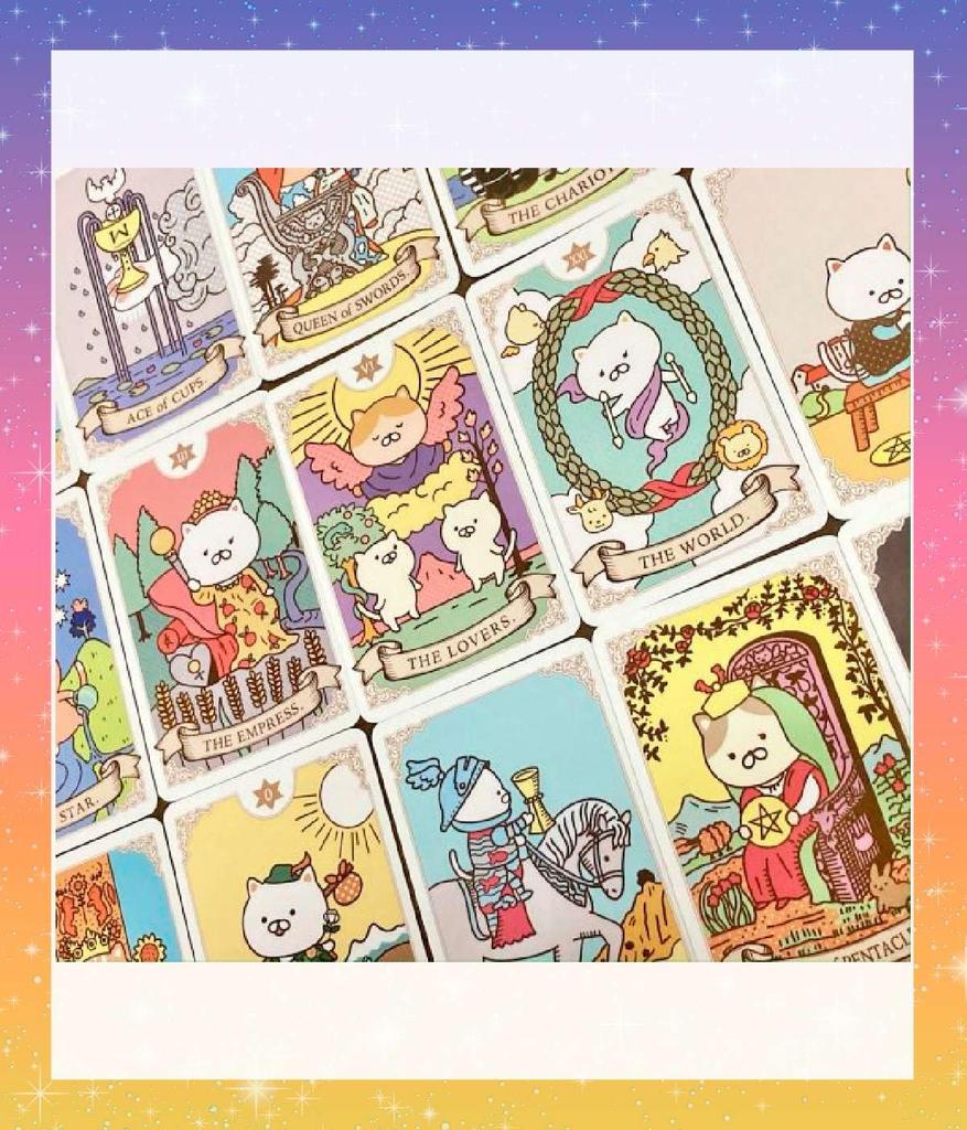 Poteneko Tarot Rider Edition Oracle Cards with Japanese Cat Tarot Fortune Telling Instructions, Cards, [Authentic]