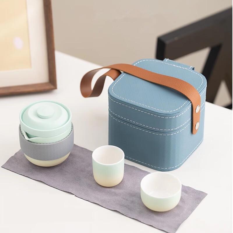 Portable Gradient Ceramic Travel Tea Set