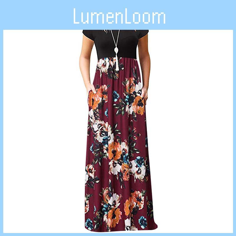 Atemberaubendes Damen Boho Blumen Maxikleid für Cocktailpartys und Sommerveranstaltungen