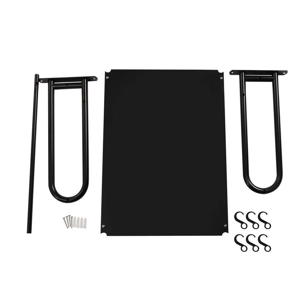 Support micro-ondes mural, Étagère de rangement de cuisine en acier au carbone avec 6 crochets, Support pour four 53*38*18 cm, Capacité de charge 30 kg