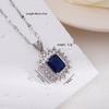 Luxury Bling Geometric Zircon Necklace Stud Earrings Ring for Women Wedding Party Fashion Stainless Steel Chain Jewelry Set Gift