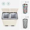 SONGMICS Double Compartment 2 x 30 L Rubbish Bin with 2 Bin Bags, Metal Foot Pedals, 15 Internal Plastic Buckets, Lids, Handles, Soft Close, Airtight