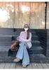 Women's Cozy Gray Imitation Mink Velvet Round Neck Sweater, Perfect for Autumn and Winter.