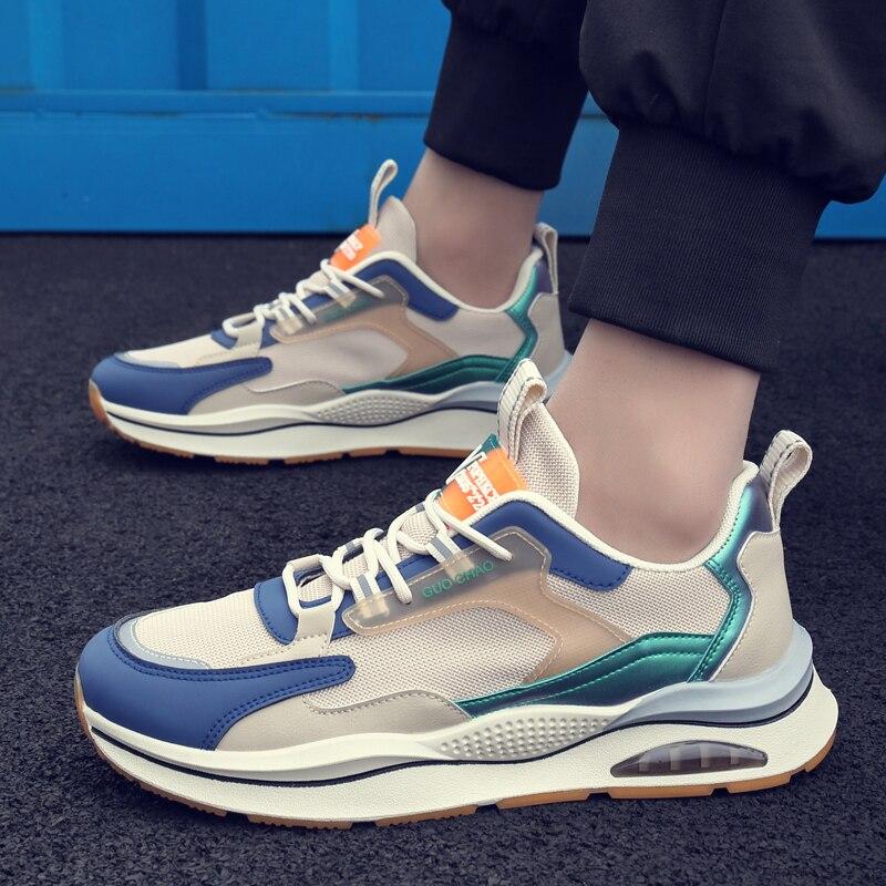 Men Trend Running Shoes Air Cushion Sneakers Comfortable Casual Shoes Men Cushioning Lace-Up Footwear Fashion