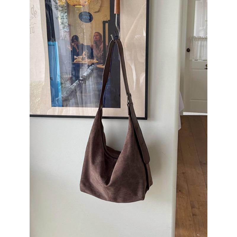 

Универсальная сумка кроссбоди, Ретро вместительная сумка-тоут для通勤 кофейный