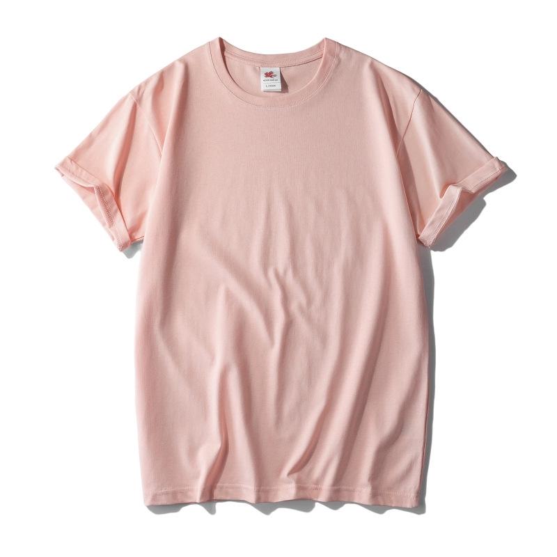 

Мужская футболка с круглым вырезом из хлопка Синьцзян плотностью 220 г — мягкая, однотонная, с коротким рукавом, подходит для самостоятельного изготовления 3XL темно-розовый