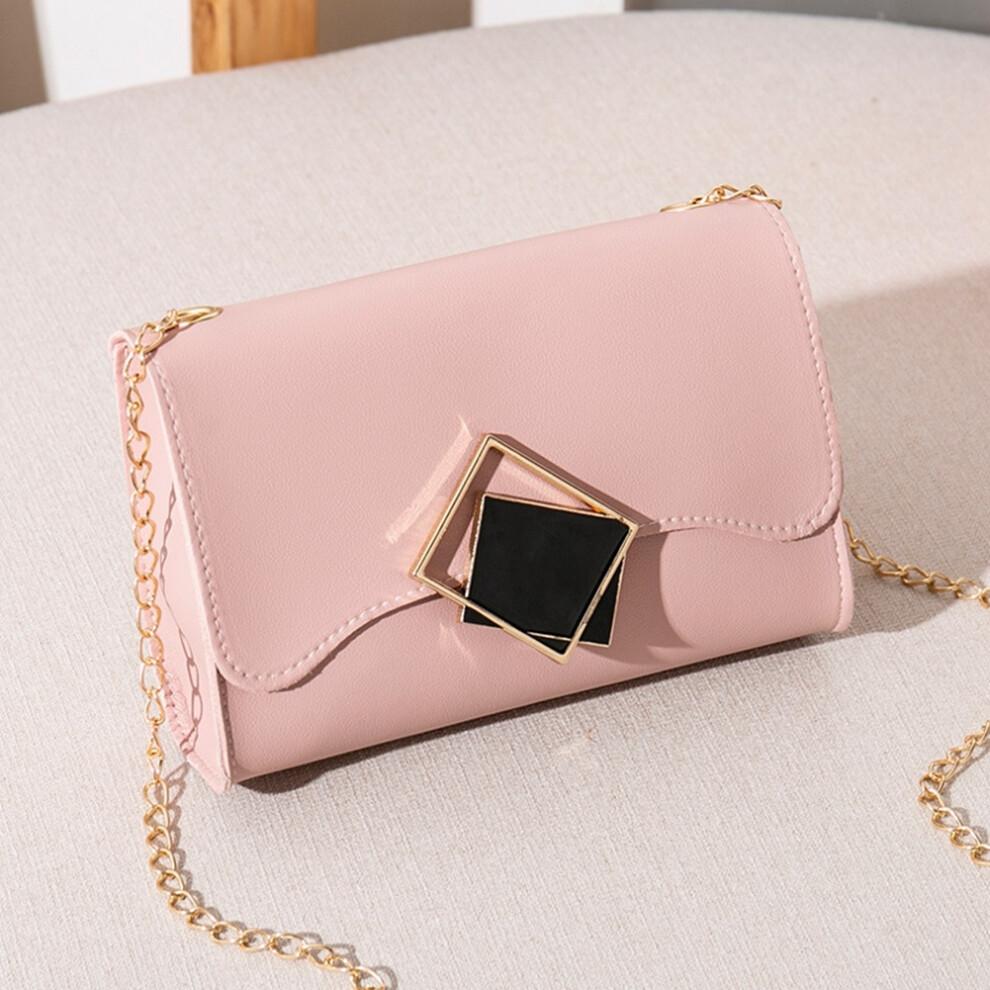 Square Buckle Ladies Shoulder Bag PU Leather Small Handbag(Green)