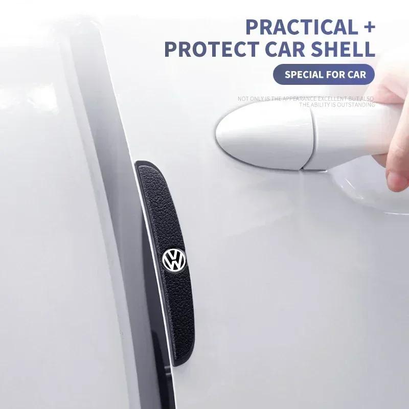4pcs Rubber Bumper Strip Car Door Anti-Collision Emblem Sticker For VW GTI Polo Golf Passat Tiguan Arteon Touareg Taigo CaddyPC6