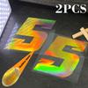 2pcs Gold Laser Motorcycle Number 0-9 Stickers Waterproof for Motorcycle Fairings Fuel Tank Helmet Scooter Universal Vinyl Decal