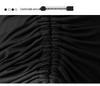 Adjustable Drawstring Black Pleated Bodycon Skirt for Women - Slimming High Waist Summer Midi Skirt 2025