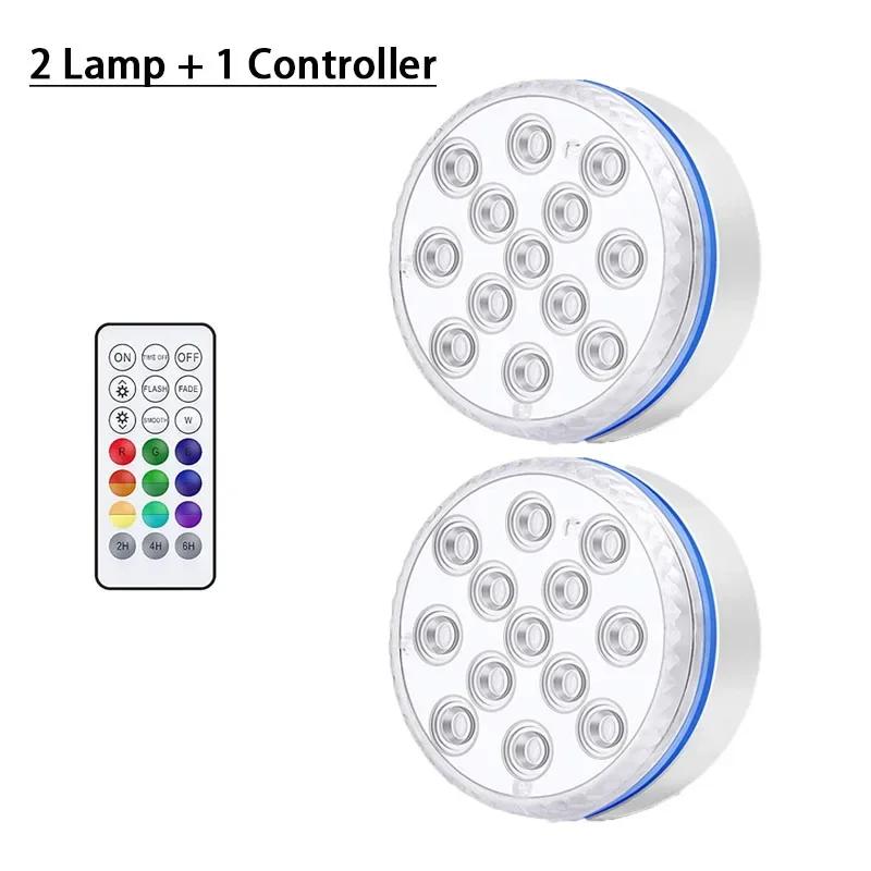

RGB Led Submersible Light Underwater Night Lamp Battery Operated Garden Swimming Pool Light for Wedding Party Vase Bowl 7CM