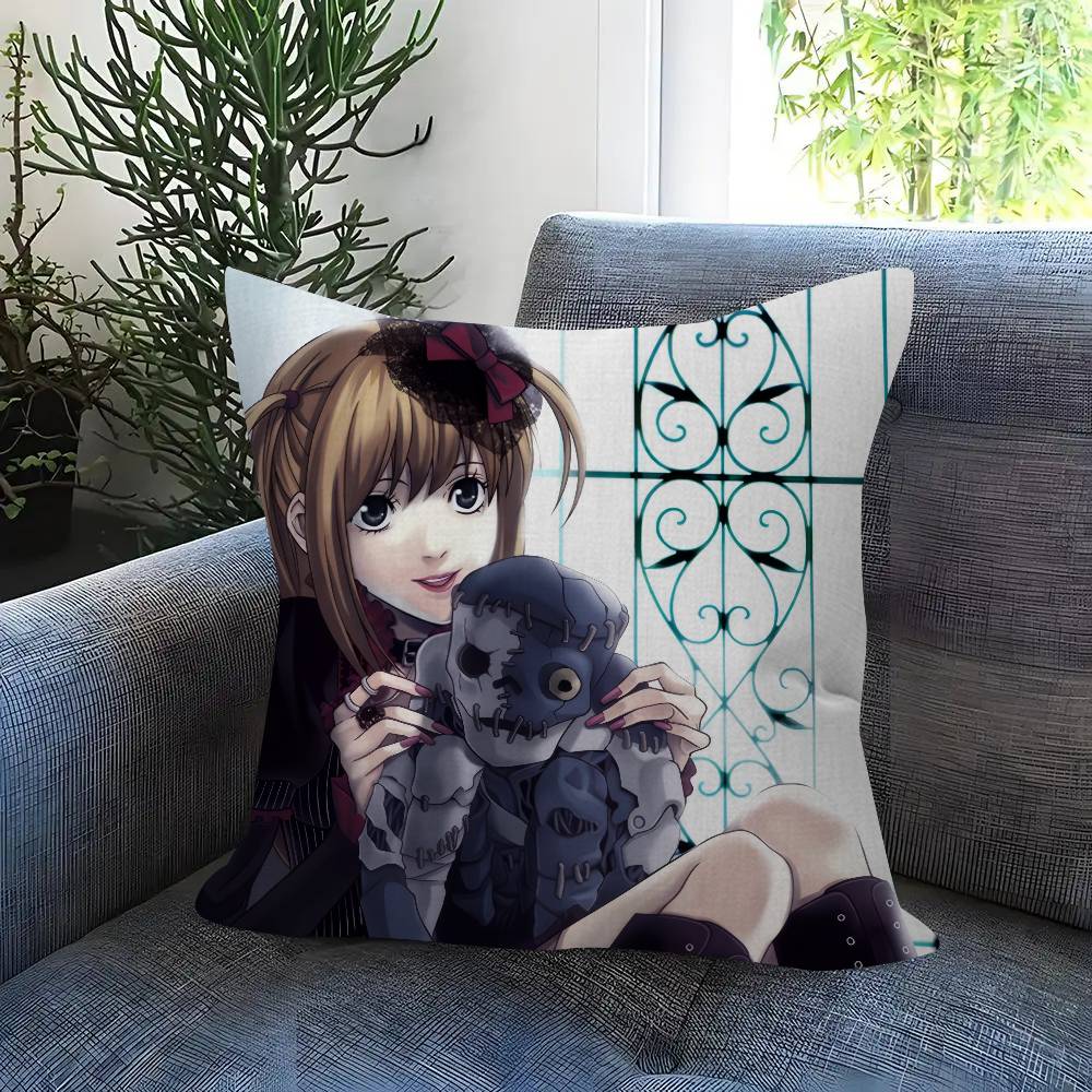 Anime Death Note Hororr Double-Sided Printed Pillow Cover Short Plush Suitable Living Rooms Bedrooms Sofas Throw Cushion Cover