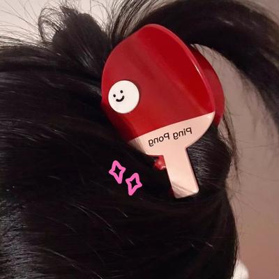 1 Stück Tischtennisschläger, Haarklammer mit Haifischklemme, Haarspange, Sport-Haaraccessoire, Kopfschmuck, Haarspange, niedliche Haarspange