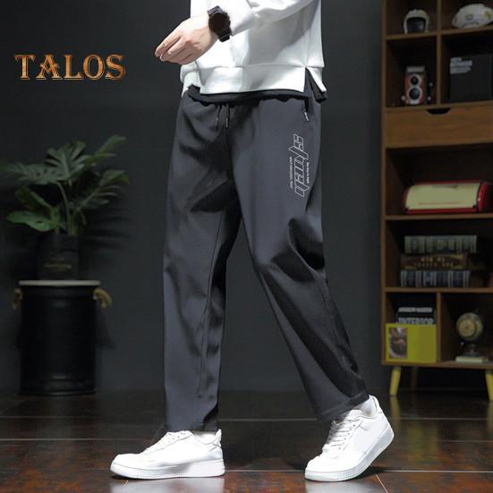 Pantaloni Bărbați Primăvară Toamnă cu Buzunare Laterale Șnur Talie Elastică Picior Larg Pantaloni Subțiri Culoare Solidă Largi Stil Stradal Sport Pantaloni pentru Muncă Zilnic