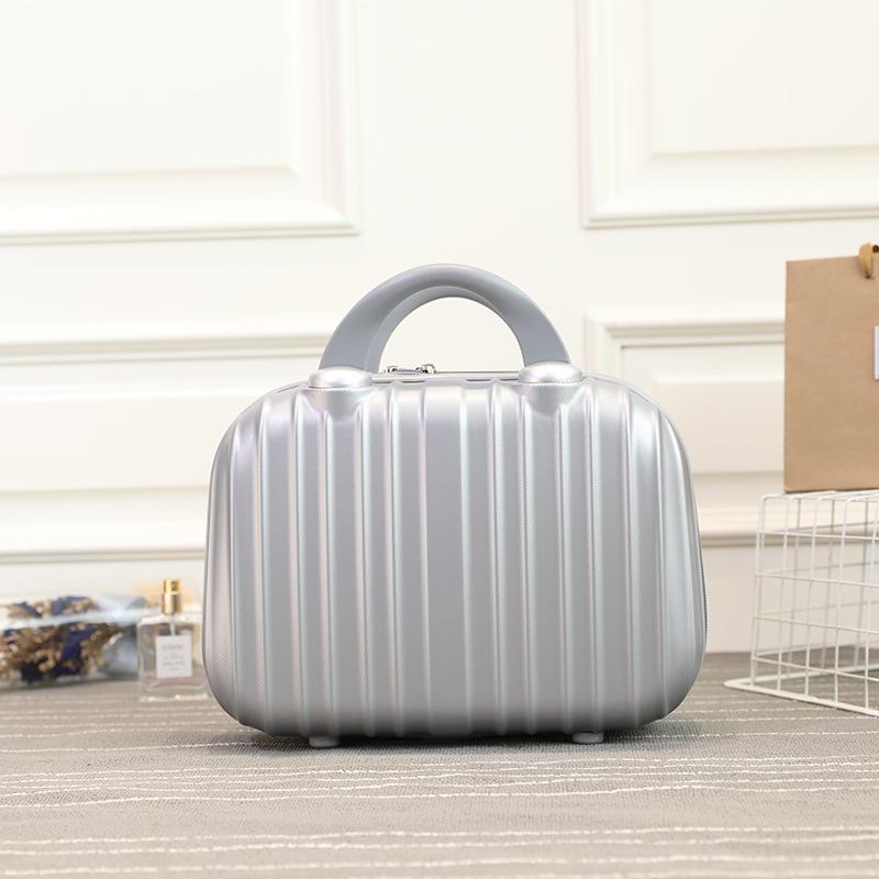 

14-inch Carry-on Luggage Makeup Case Gift Box Compact Storage Box Travel Case Carry-on Suitcase Lightweight Cosmetic Bag 14inch срібло сірий колір