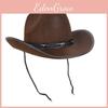 Classic Western Cowboy Hat With Rivet Leather And Wide Brim For Men And Women