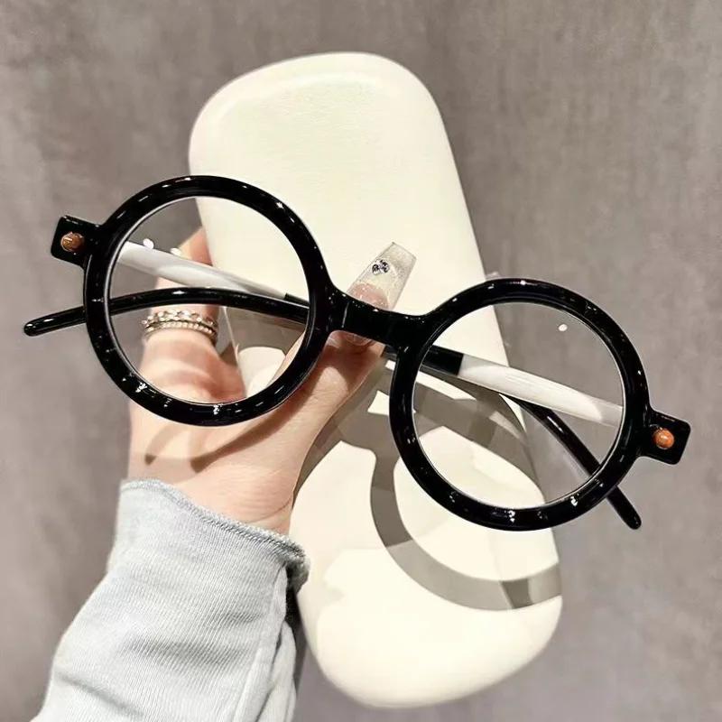 Round Anti Blue Light Reading Glasses Women Men Fashion Vintage Eyewear Presbyopia Hyperopia Female Reading Eyeglasses 0 To +4.0