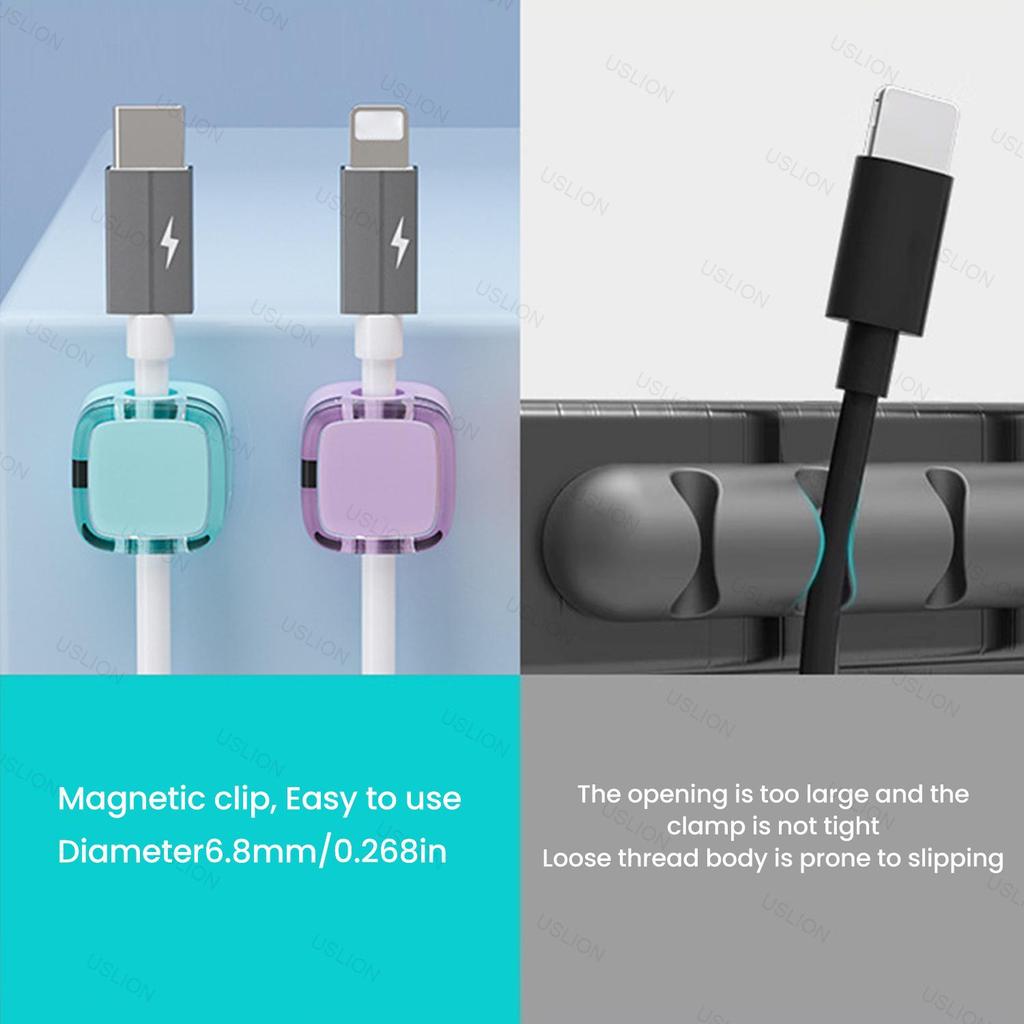 Magnetic Cable Organizer: Nail-Free Self-Adhesive Clip and Tie Holder