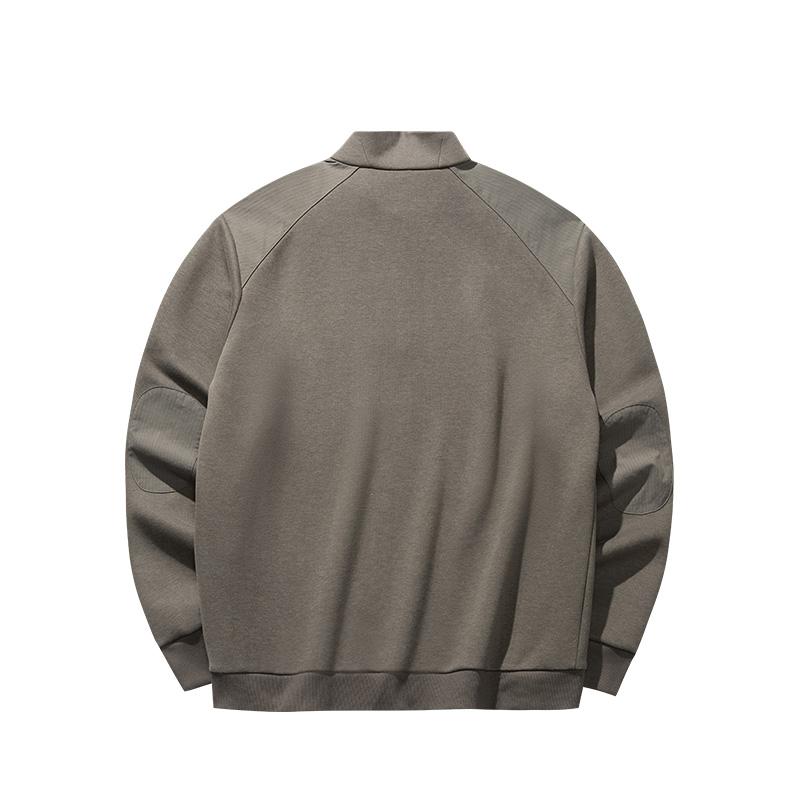 Anta Comfortable Casual Simple Stand Collar Pullover Sweatshirt Men sweatshirt Spider-Web-Gray 152516704-2