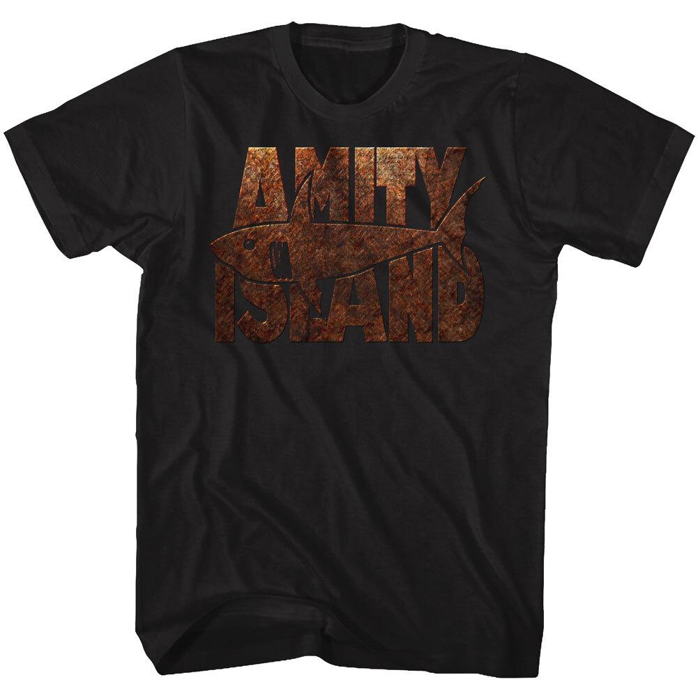 Jaws 70 Thriller Movie Gold Amity Island Shark Burst Men T Shirt M