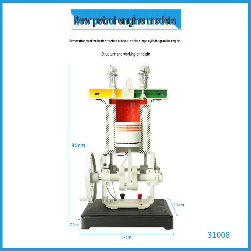 Four-Stroke Single-Cylinder Internal Combustion Engine Model for Junior High School Physics Teaching