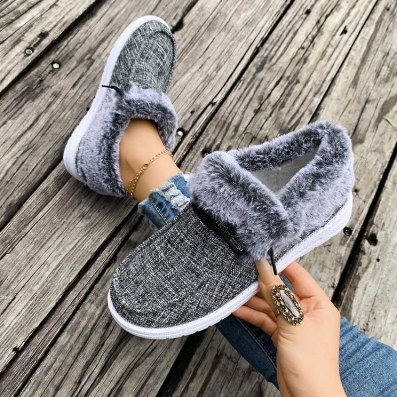 Neue Fleece-Schuhe in Übergröße für Damen, Rutschfeste Ein-Fuß-Baumwollschuhe