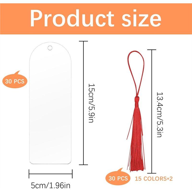Good-Transparent Semicircle Bookmark Blank 6" X 2" Clear Acrylic Bookmarks Blanks 30 Pcs For DIY For Crafts Projects Markers