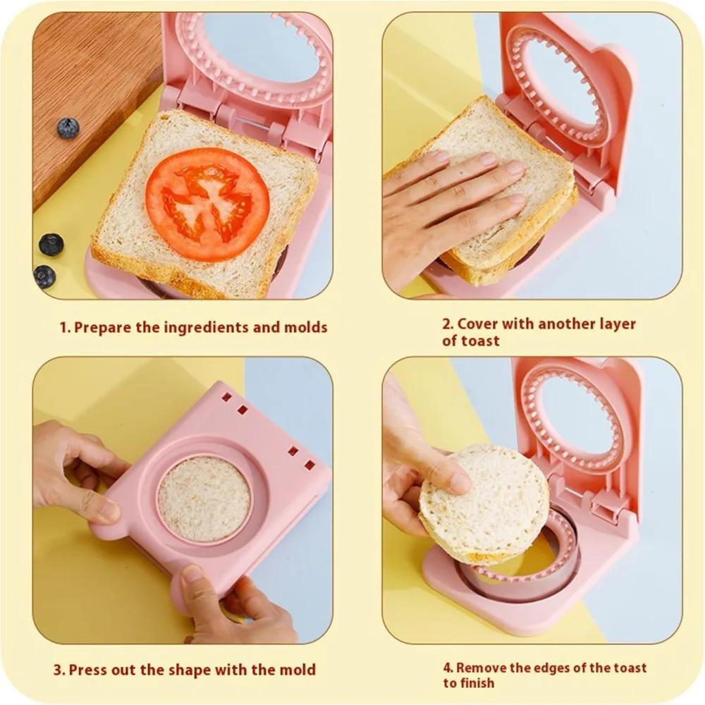 1pc Sandwich Cutter and Sealer Decruster Sandwich Maker Peanut Butter and Sandwich Bread Pancake Maker DIY Cookie Cutter