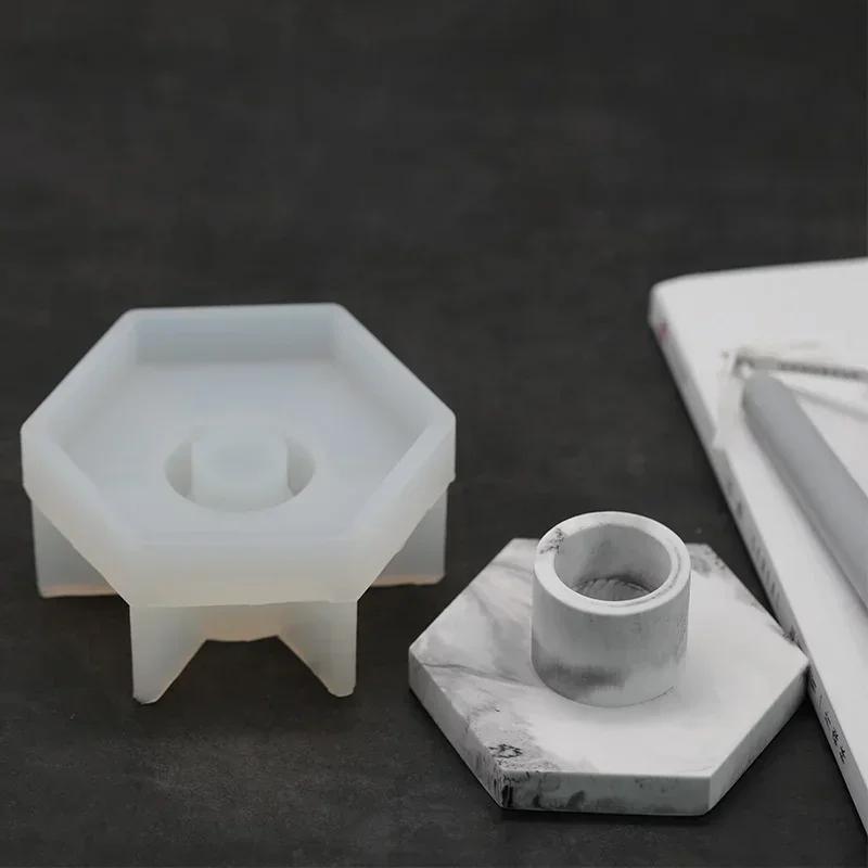 

1 шт. Сделай сам Ручная работа Искусство и ремесла Мраморный узор Длинный стержень Подсвечник Изготовление Бетонная форма Шестигранный стержень Подсвечник Силиконовая форма светло-серый