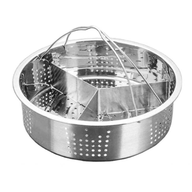 

Stainless Steel Steaming Rack With Dividers For Rice Cooker And Microwave Cooking
