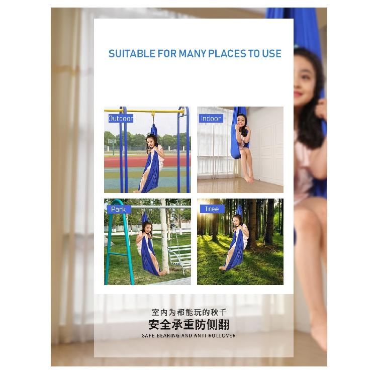 150x280cm Full Set Kids Home Hanging Swing Seat Yoga Fitness Hammock Nylon Elastic Therapy Cuddle Wrap Aerial Yoga