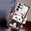 Cute Panda Pink Clear Soft Case for Samsung Galaxy S24 Ultra S20 FE S21 S22 S23 Ultra S10 Plus Note 20 Ultra 10 Plus S23 FE