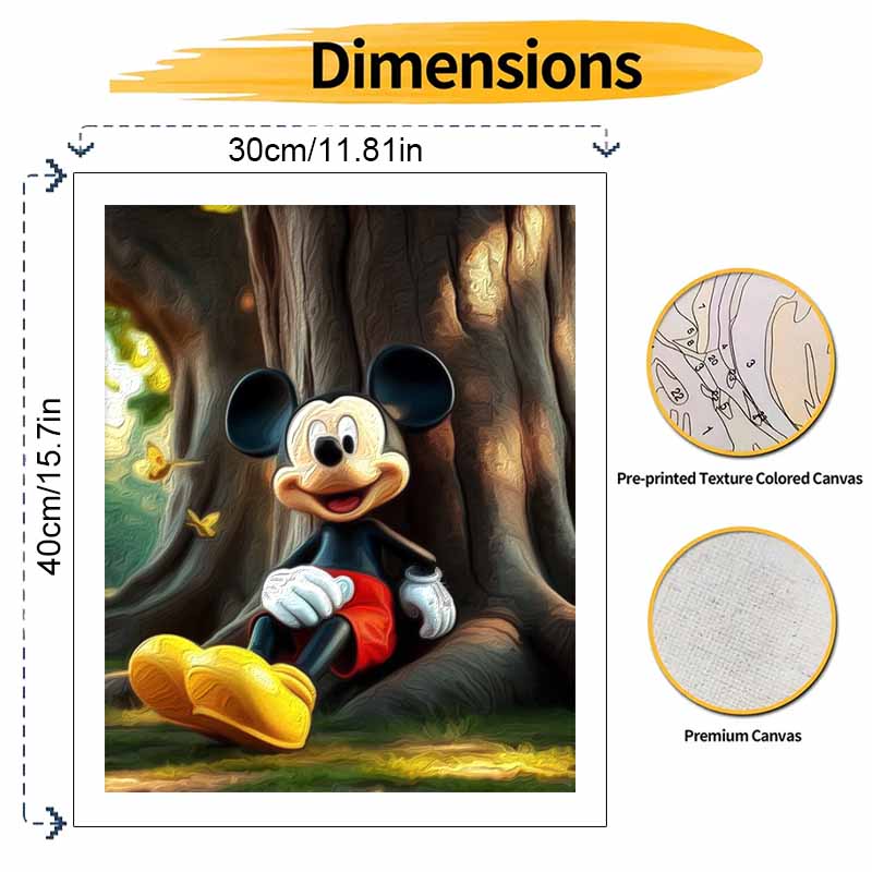 Disney Mickey Mouse Paint By Number Kit Number Drawing Canvas DIY Picture Home Decor Artistic Craft Gifts For Adults Relaxing Wall Art
