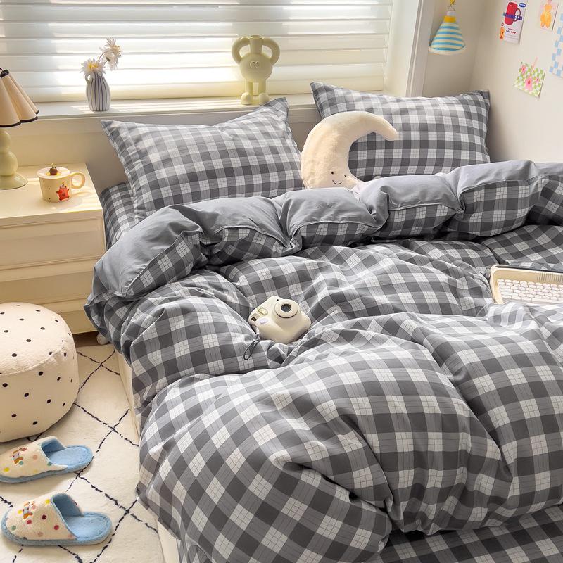 Class A Mother & Baby Fresh Style 4-Piece Brushed Skin-Friendly Washed Cotton Bedding Set