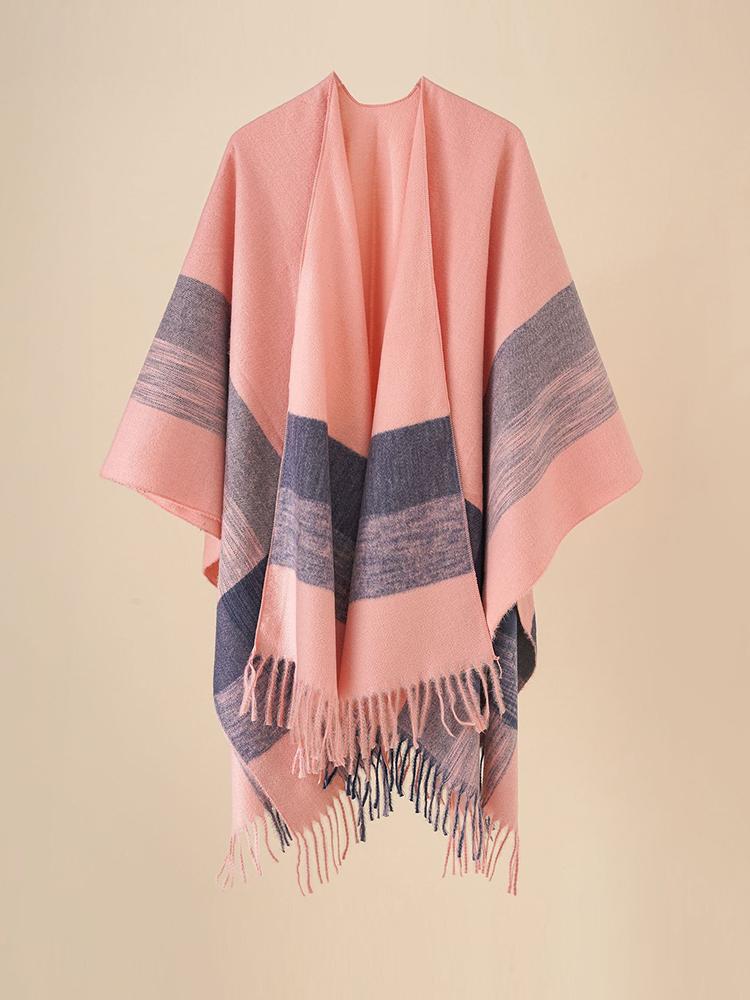 Imitation Cashmere Winter Layers Poncho For Women Men Tassel Scarf Warm Female Male Capa Para Mujer Pashmina Scarve Wrap Shawl