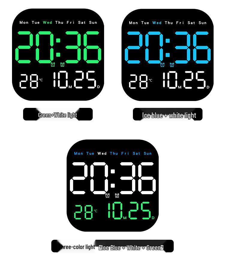 Multifunctional LED Electronic Wall Clock with Stand, Model 6650