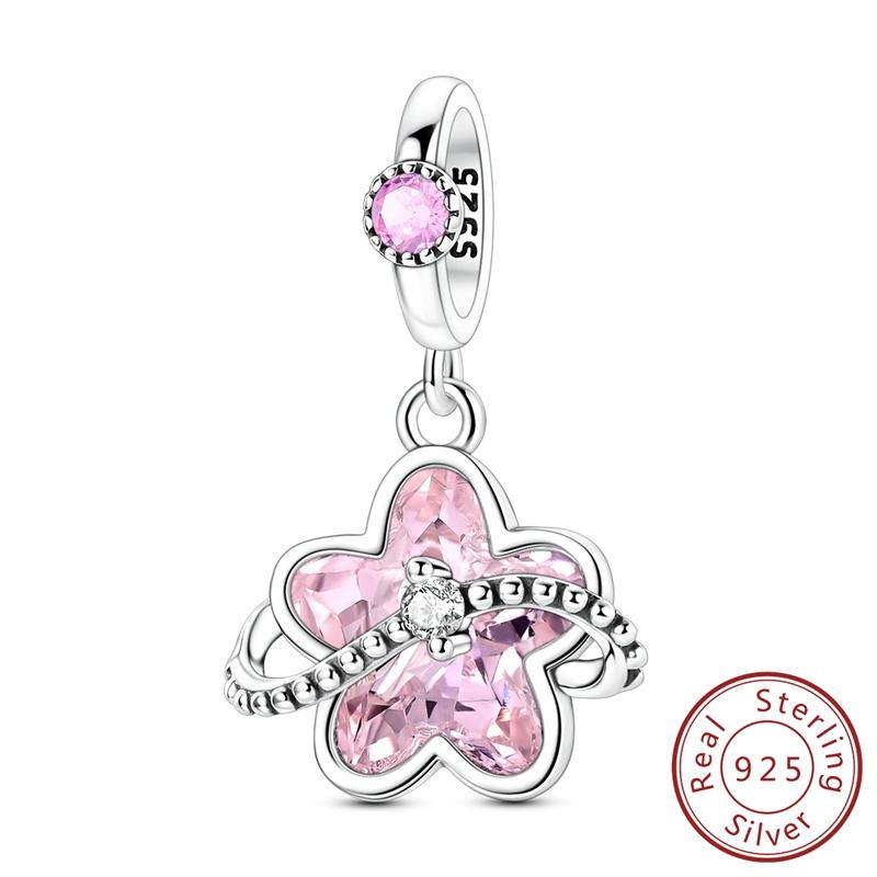 New Copper Charms Beads Pendant Cherry Lemon Heart Tower Charm For Original Bracelet Pendant Woman Girl Jewelry