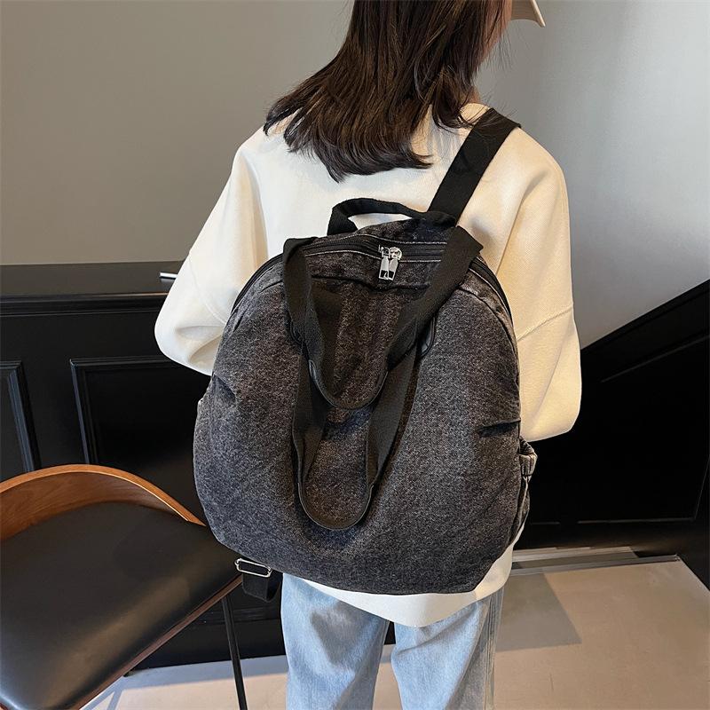 Neuer beliebter Damenrucksack Retro-Denim lässige Umhängetasche große Kapazität einfache Pendler-Studententasche
