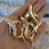 Ancient Style Vietnam Sand Gold Koi Necklace with Carved Begonia Pendant