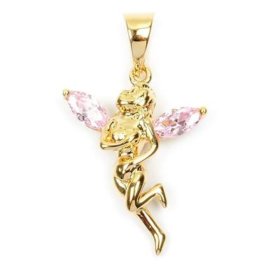 [L5150] - Gold Plated Pendant 'Tinker Bell' Rose Gold - 20x15 Mm