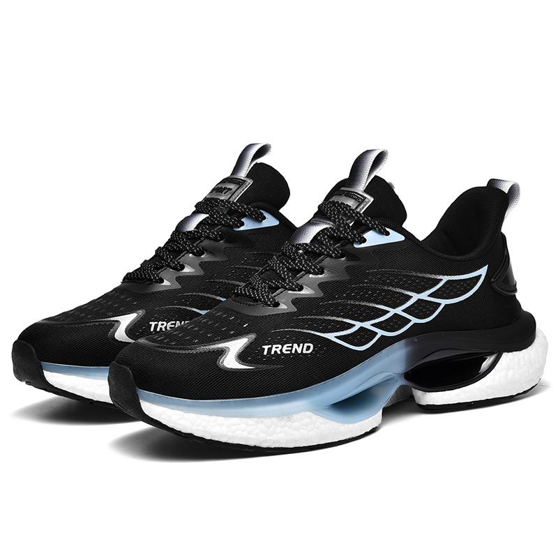 Soft sole sports shoes men's shoes Summer breathable popcorn soft sole carbon plate professional running shoes for men