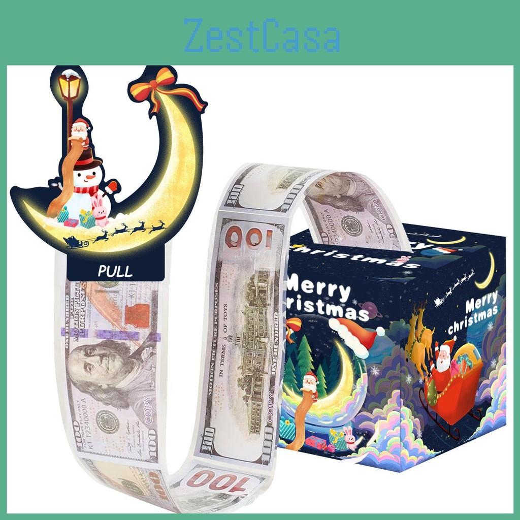 Money Christmas Santa Box With Gift List In Deep Blue Festive Decorations Event