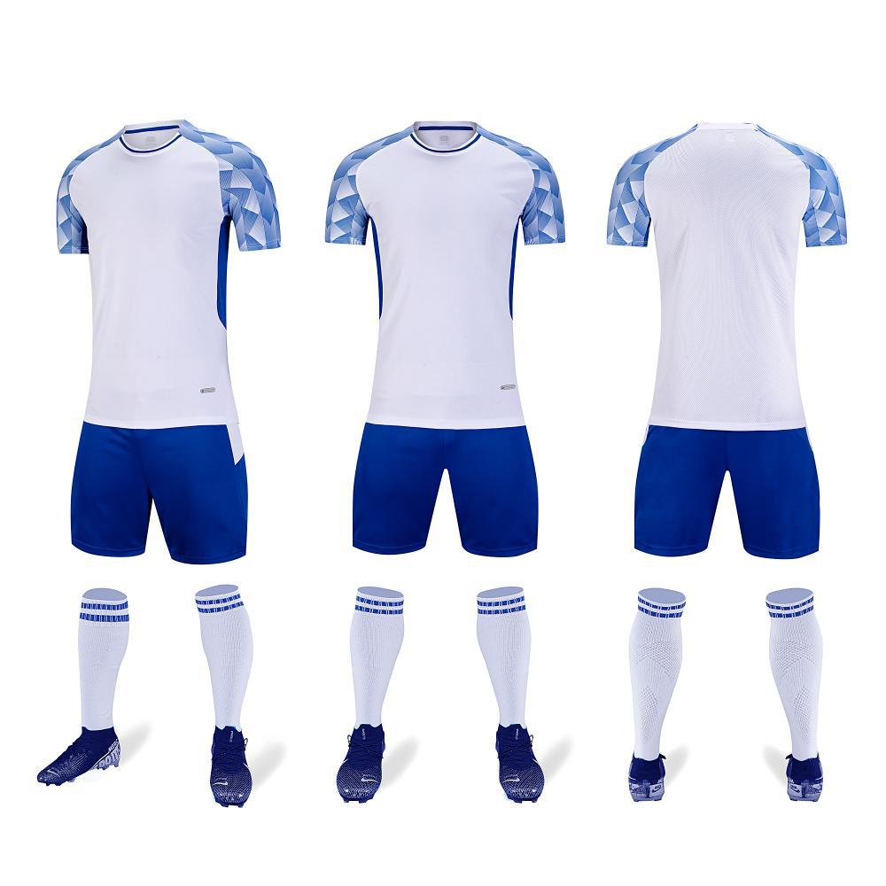 Factory wholesale football jersey set school team game football jersey printing number adult children s football game jersey 3xs белый
