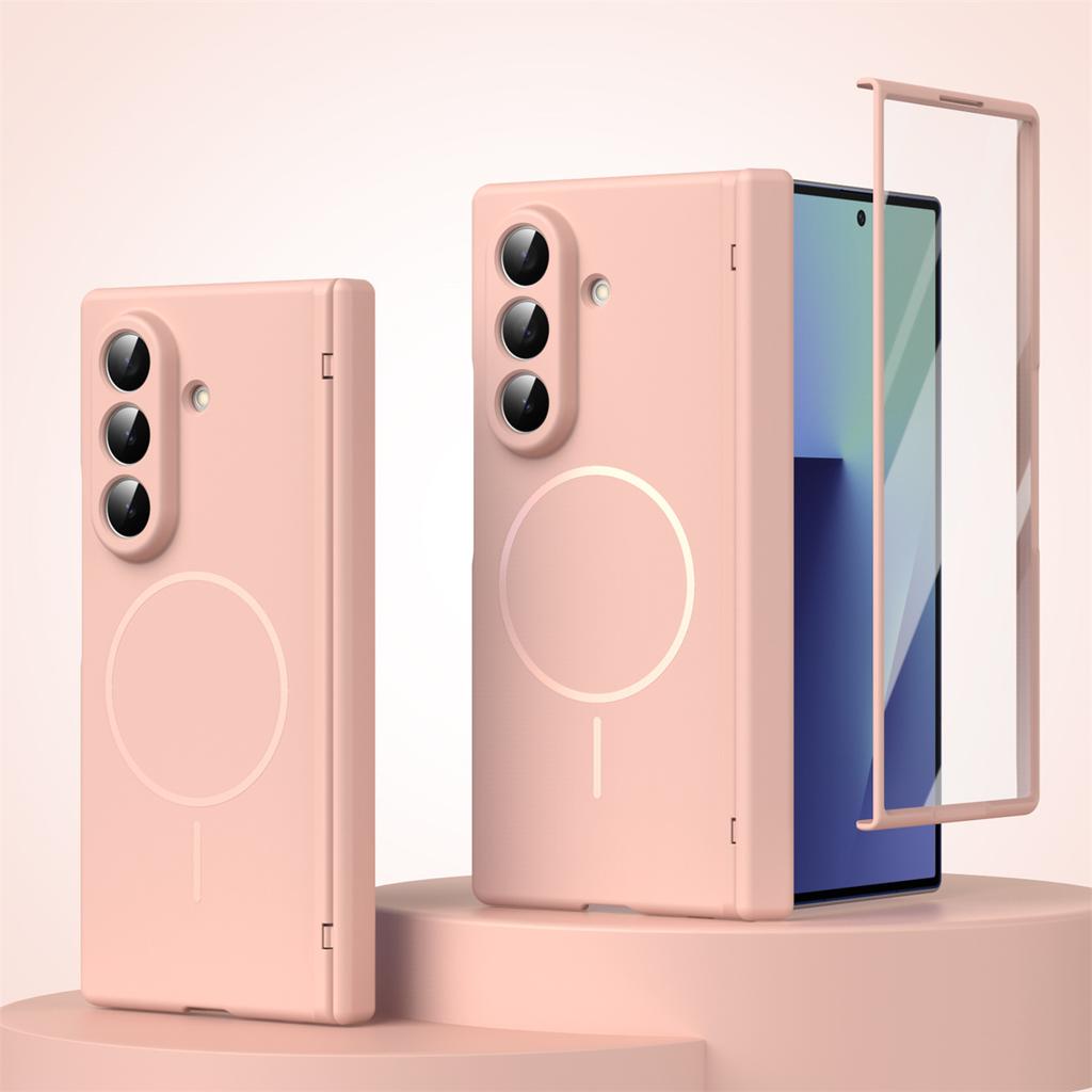 Hinge Protective Magnetic Phone Case for Samsung Galaxy Z Fold 7 6 5 4 3 5G for Magsafe Fold7 Fold6 with Screen Protector Cover