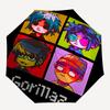 1PC Gorillaz Artwork Automatic Open/Close, 8-Rib Durable Frame Compact Travel Umbrella for Men & Women S1222030