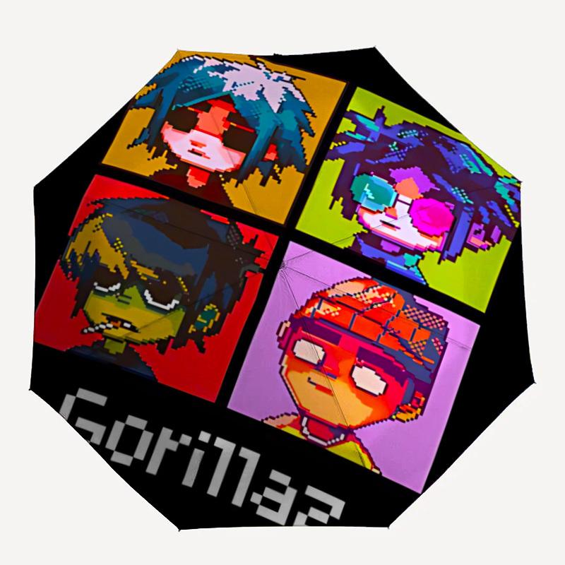 

1PC Gorillaz Artwork Automatic Open/Close, 8-Rib Durable Frame Compact Travel Umbrella for Men & Women S1222030