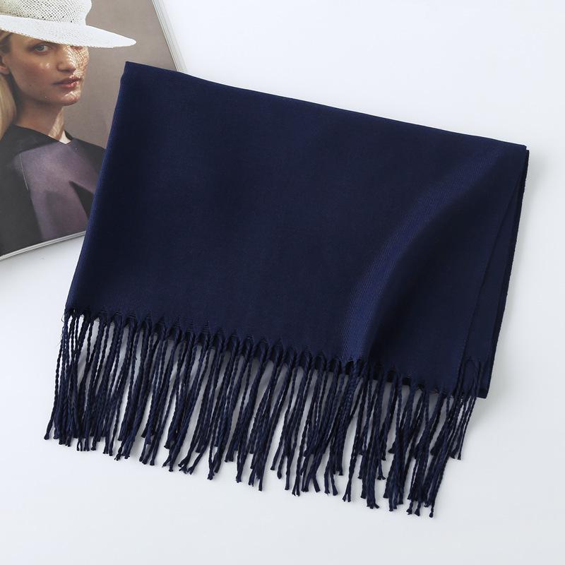 Women's Solid Color Imitation Cashmere Scarf - 200g, Red, Warm Autumn/Winter Shawl and Neckerchief